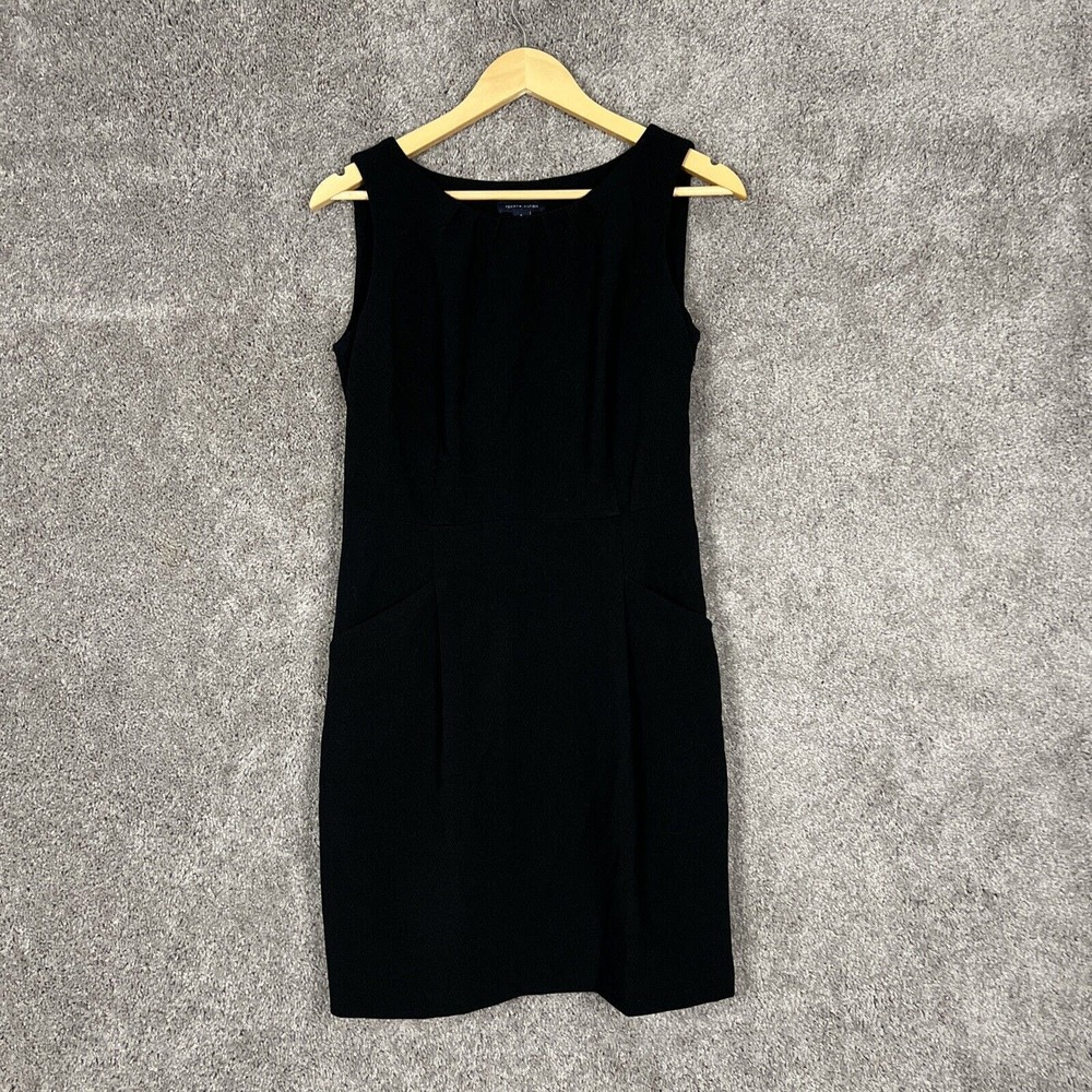 Tommy Hilfiger Dress Womens 6 Black Sleeveless Scoop Neck Pockets Polyester